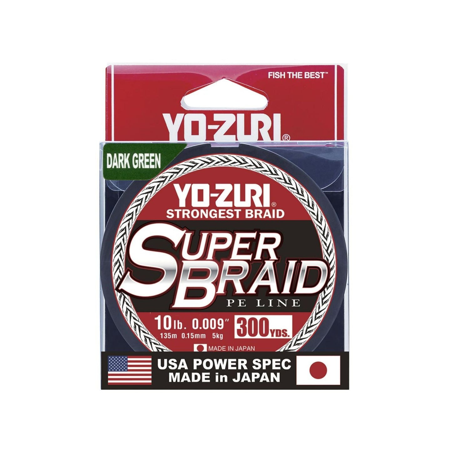 Dark Green 300YD 10LB Yo-Zuri Super Braid Spool