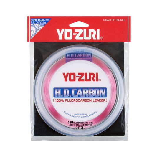 Pink 30YD 130LB Yo-Zuri HD Disappearing Fluorocarbon Material