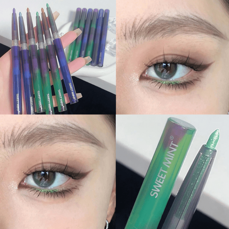 Diamond Shiny Eyeliner Pencil , Green Golden Purple Glitter Eyeshadow Eyeliner Pen, Waterproof Women Makeup Cosmetics ( 6 Colors )