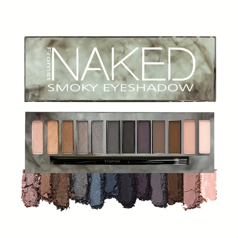 12-color Smoky Eyeshadow Palette - Blendable, Hypoallergenic, Earth Tones with Punk Gothic Style