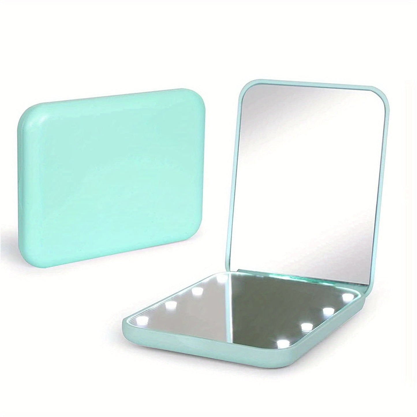 Pocket Mirror 1X/3x Magnified LED Mini Travel Makeup Mirror, Compact Mirror With Lights, Wallet Mirror, Double-sided, Portable, Folding, Hand-held, Small Lighting Makeup Mirror, Suitable For Gift