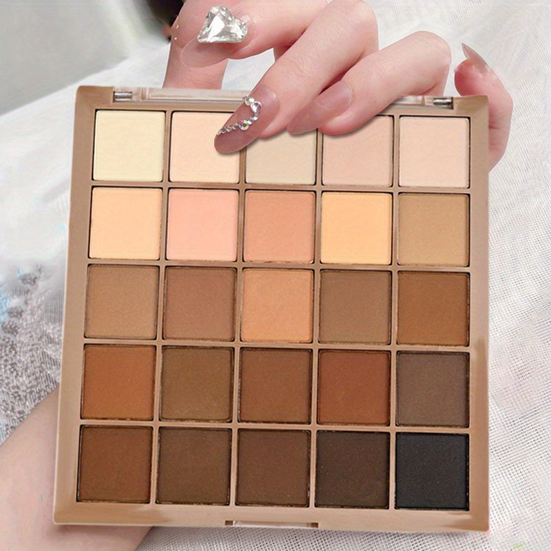 25 Colors Makeup Earth Color Beauty Eyeshadow Glitter Eyeshadow, Easy To Apply Long Lasting Makeup Waterproof Sweat Proof Eyeshadow Make Up Gift Set