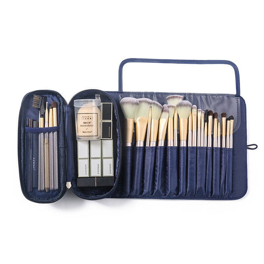 Portable Makeup Brush Bag - Organize Your Cosmetics and Travel in Style (Black)