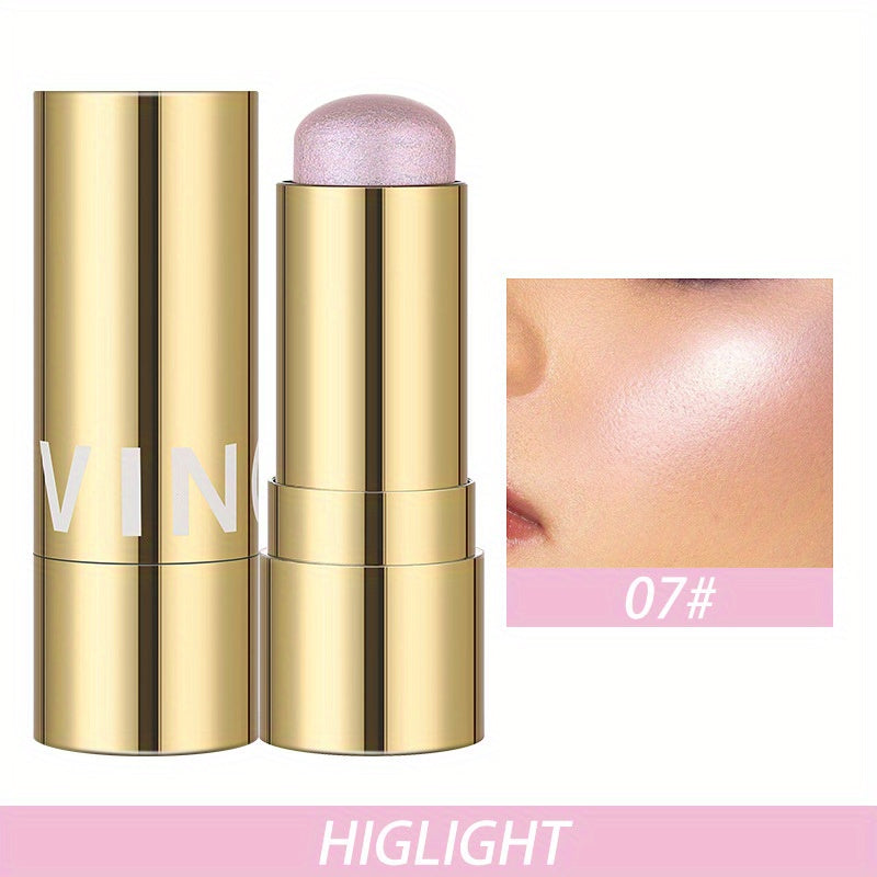 7-Color Multifunctional Highlight Blush Stick - Contouring & Brightening Makeup Stick for Cheek Rouge Color Base Cream Cosmetics