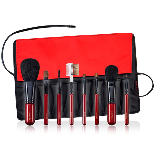 Takumi's Makeup Brush Cosmedo Kumano Makeup Brush Set of 8 pcs Red Case RB-S801