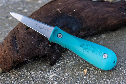 TOADFISH PUT' EM BACK OYSTER KNIFE (TEAL HANDLE)