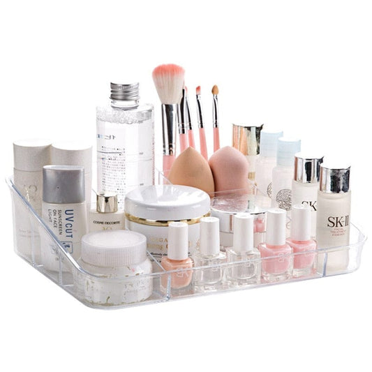 Transparent Cosmetics Storage Box Multi Grid Plastic Makeup Organizer