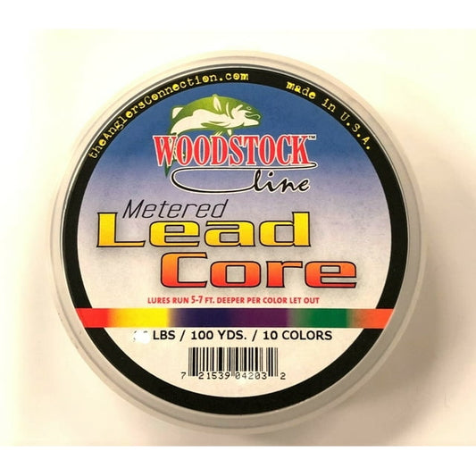 WOODSTOCK METERED LEAD CORE 36 LB 100 YDS 10 COLORS