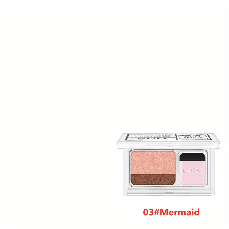 Portable Two-Tone Eyeshadow with Smooth Matte Finish and Matching Brush - One Step Lazy Shaping Eyeshadow for a Flawless Look