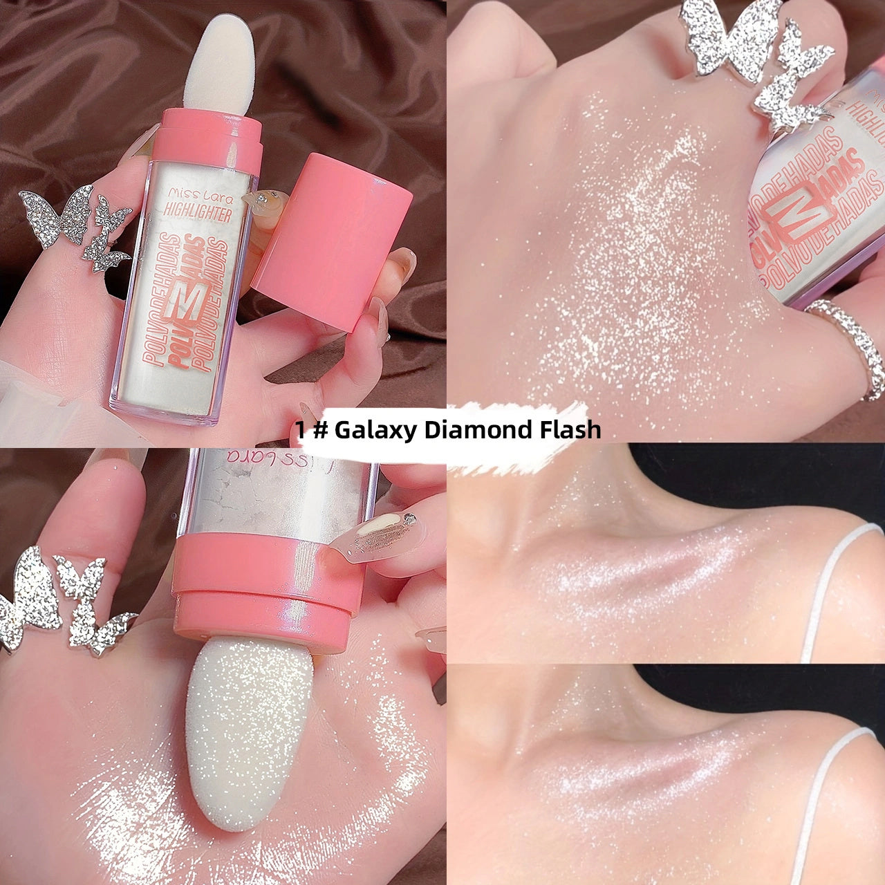 Fairy Highlighter Powder - Brightens Face, Eyes, and Clavicle with Pearlescent Patting Powder for Full Body Contouring