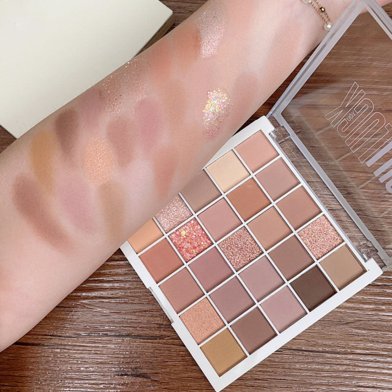 25 Colors Makeup Earth Color Beauty Eyeshadow Glitter Eyeshadow, Easy To Apply Long Lasting Makeup Waterproof Sweat Proof Eyeshadow Make Up Gift Set