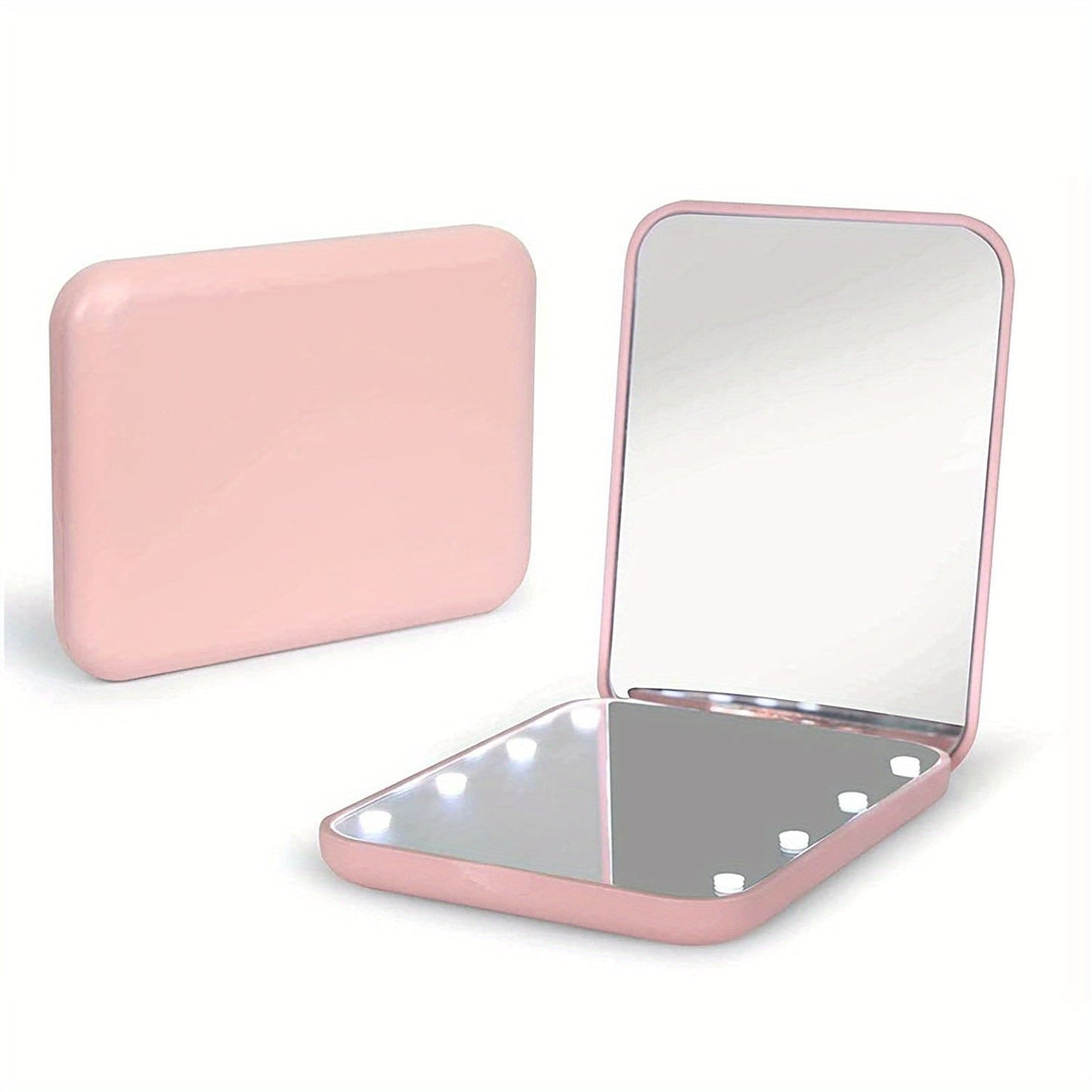Pocket Mirror 1X/3x Magnified LED Mini Travel Makeup Mirror, Compact Mirror With Lights, Wallet Mirror, Double-sided, Portable, Folding, Hand-held, Small Lighting Makeup Mirror, Suitable For Gift