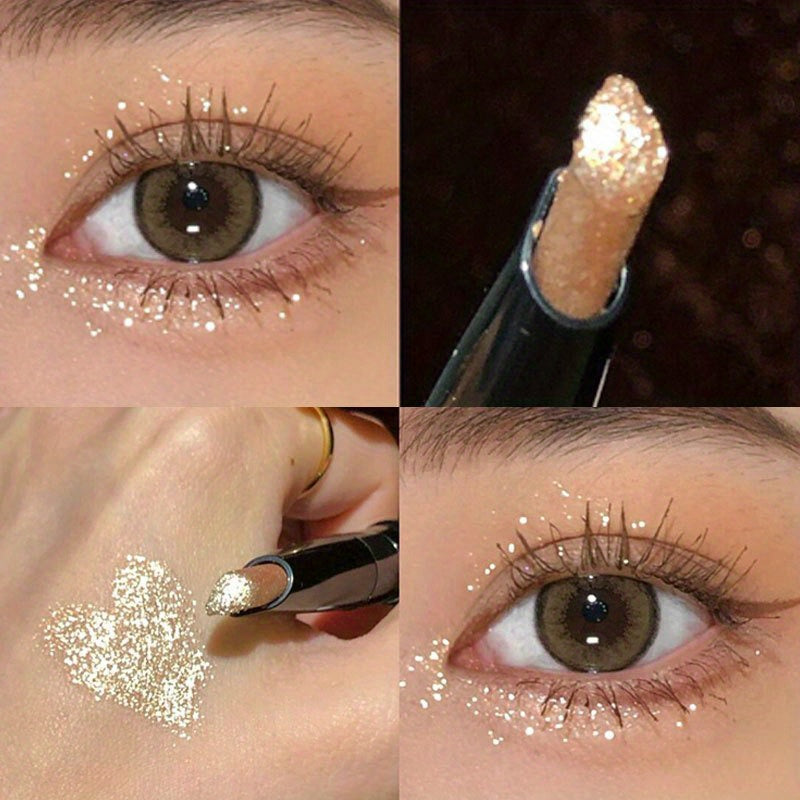 Glam Up Your Look with 6 Colors Highlighter Stick - Shimmer Sheer Finish, Diamond Shiny Eyeliner & Pearly Sparkling Brightening!