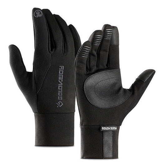 Black Waterproof Non-Slip Fishing Winter Thick Warm Gloves